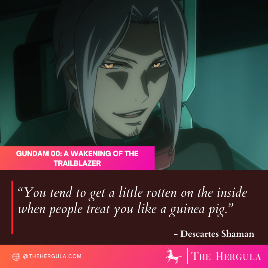 Descartes Shaman quote about being a pig in Gundam 00.